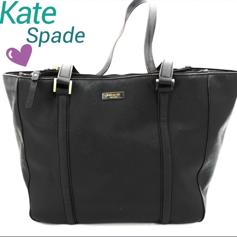 Kate Spade Black double up leather tote bag